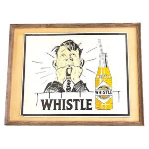 Whistle Soda Advertising Sign‎ Cardstock Orange Over A Lassel Ripley Painting